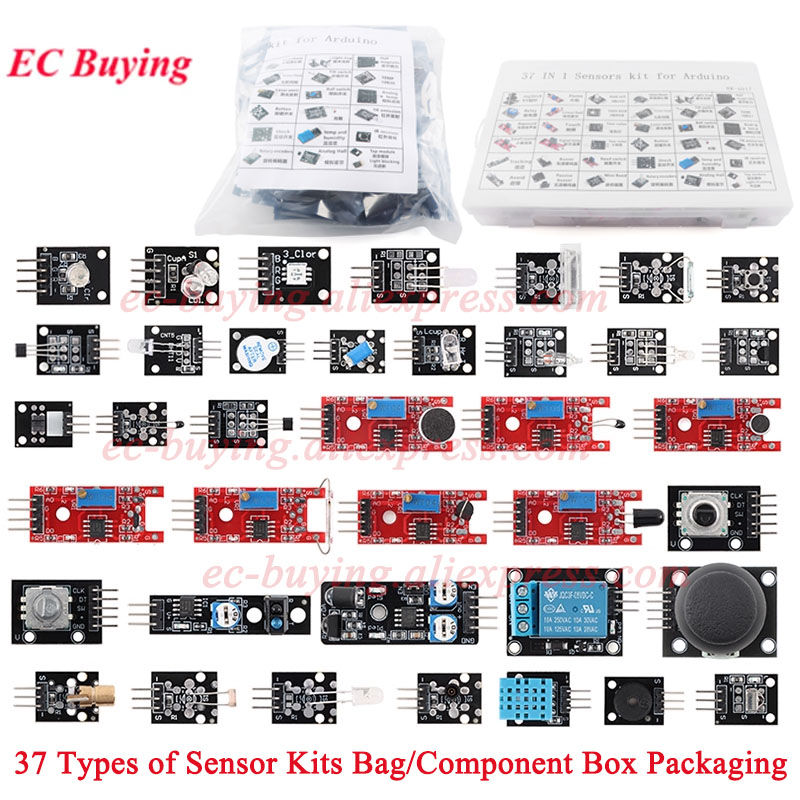 Esp32 Smart Home Kit - 37-in-1 Sensoren-Module 37-teiliges Starter-Kit mit Box