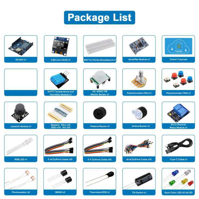UNO R4 WiFi-kompatibles Entwic – Sensor Kit Arduino Bewertung und Preis